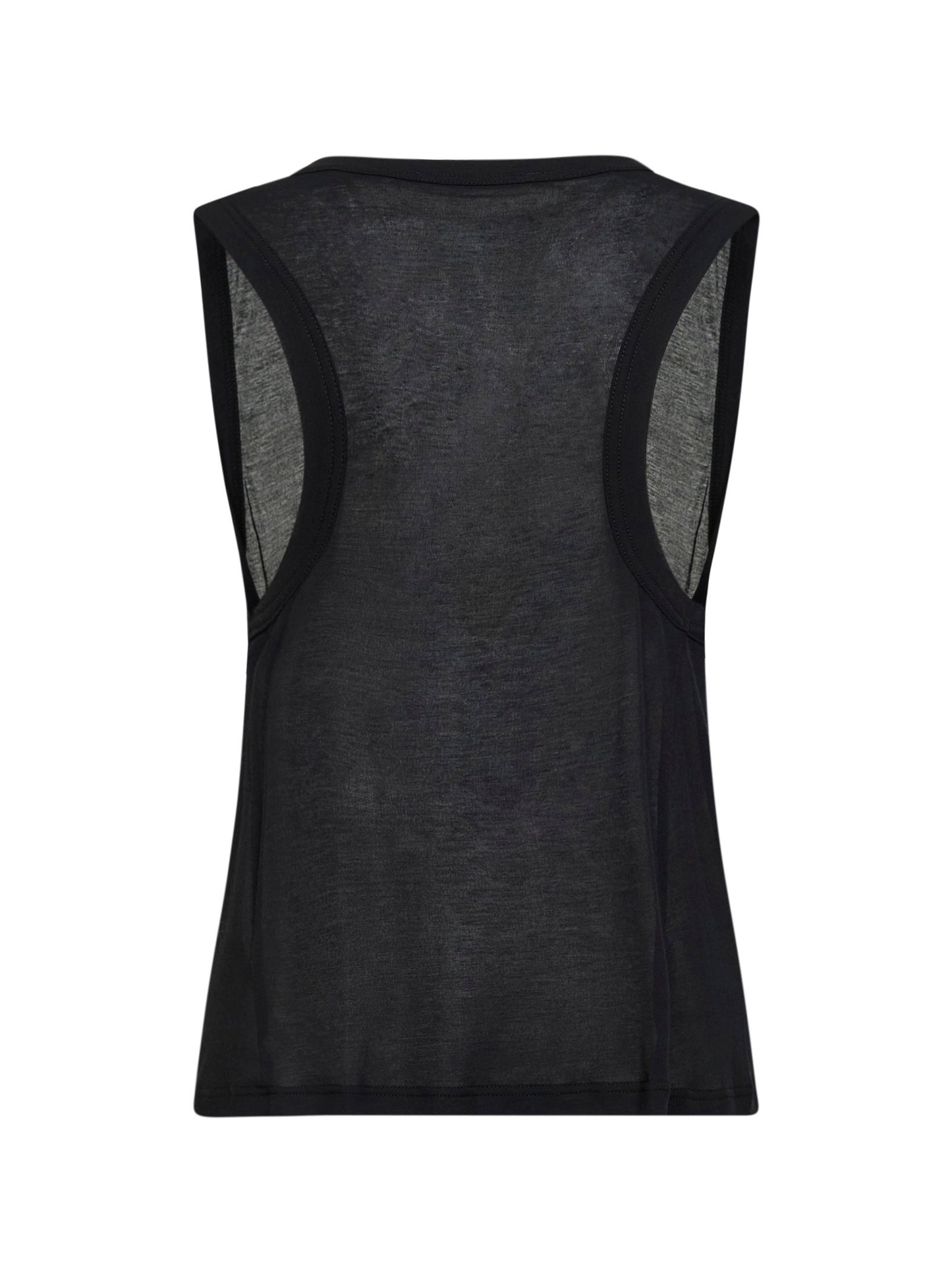 Canotta ampia in jersey fiammato nero