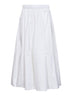White cotton poplin midi full skirt