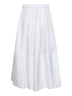 White cotton poplin midi full skirt