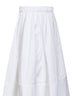 White cotton poplin midi full skirt