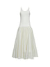 Pearl cotton and silk voile crinoline double-layer dress