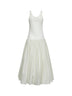 Pearl cotton and silk voile crinoline double-layer dress