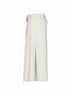 Pantaloni culotte con pinces in cotone tinto capo perla