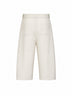 Pantaloni culotte con pinces in cotone tinto capo perla