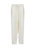 Ivory viscose elasticated waist gathered trousers