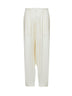 Ivory viscose elasticated waist gathered trousers