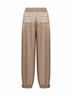 Sesame silk charmeuse articulated vented trousers