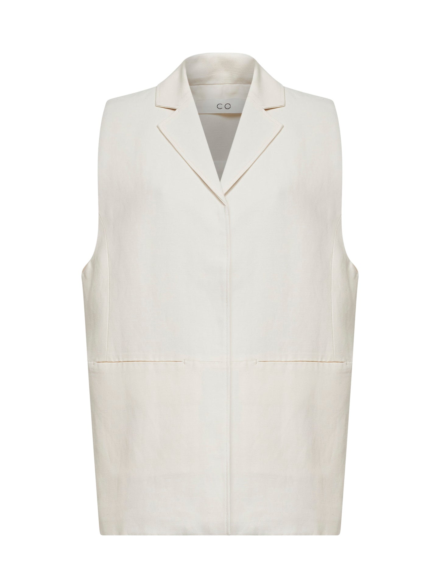 Gilet over in viscosa e lino perla