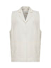 Gilet over in viscosa e lino perla