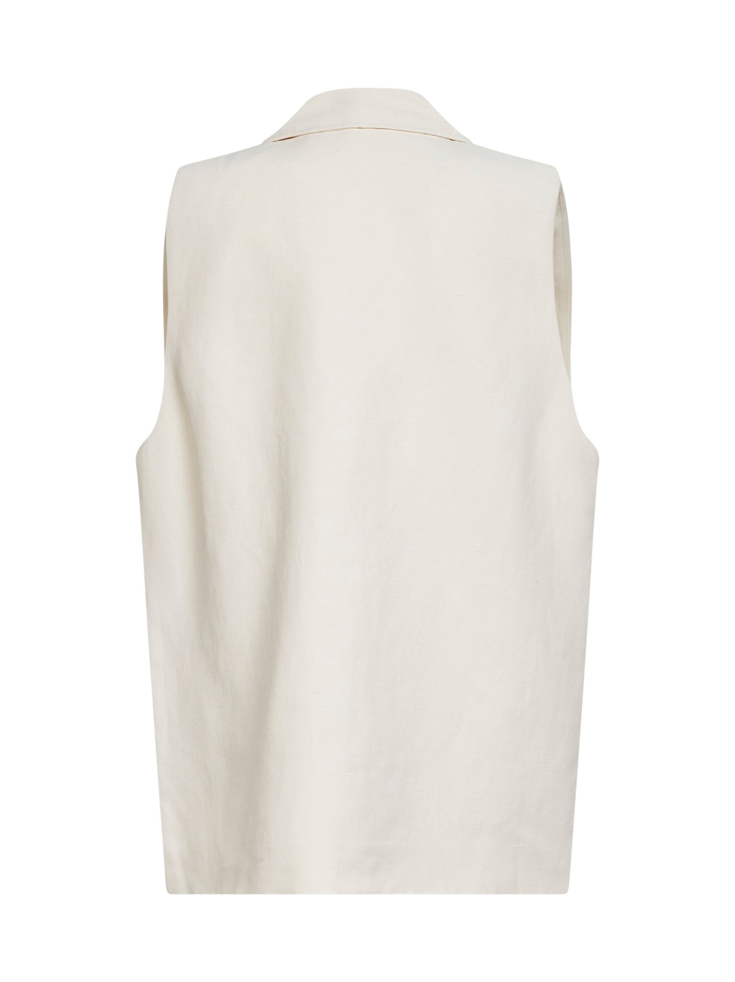 Gilet over in viscosa e lino perla