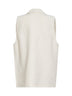 Gilet over in viscosa e lino perla