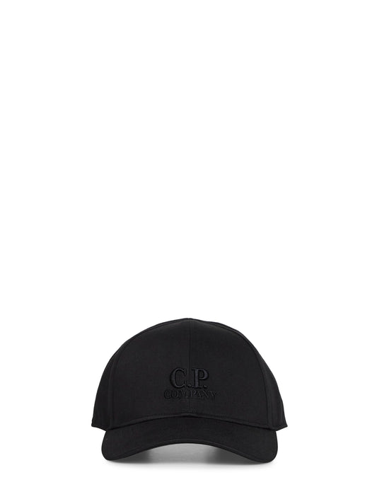Black gabardine logo baseball cap