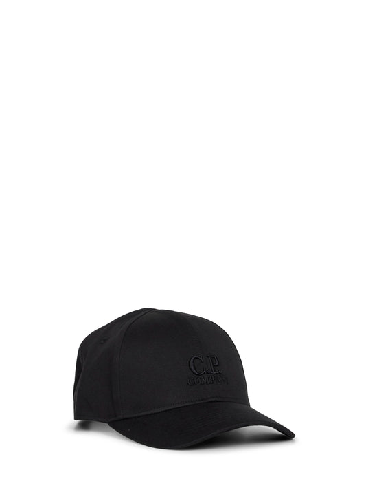 Black gabardine logo baseball cap