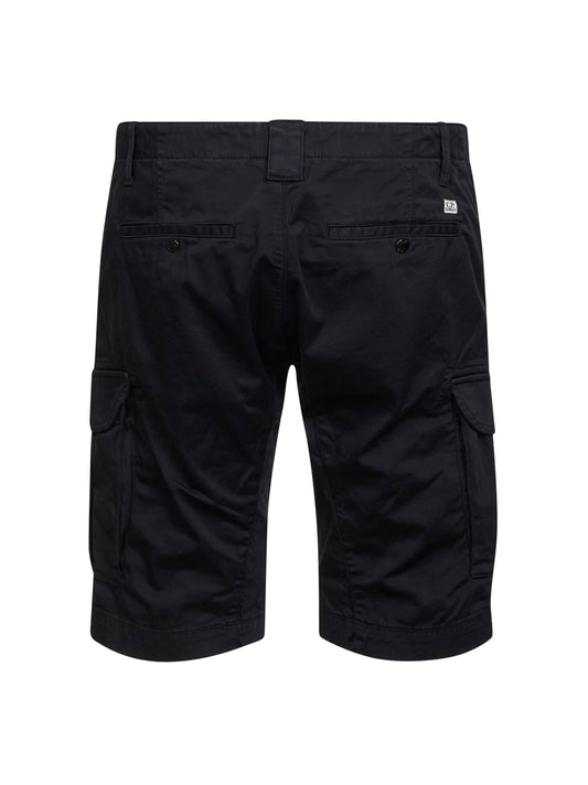 Bermuda cargo Lens in raso di cotone stretch blu