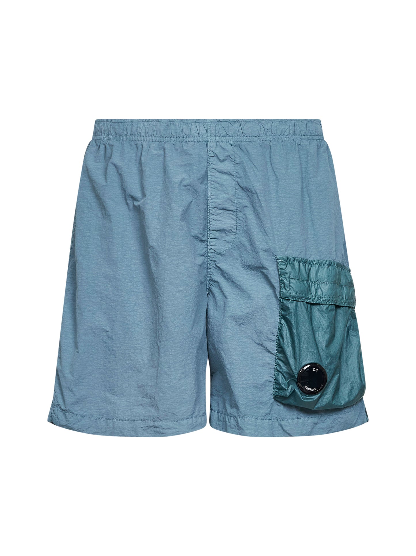 Shorts da mare in Flatt Nylon azzurro con Lente