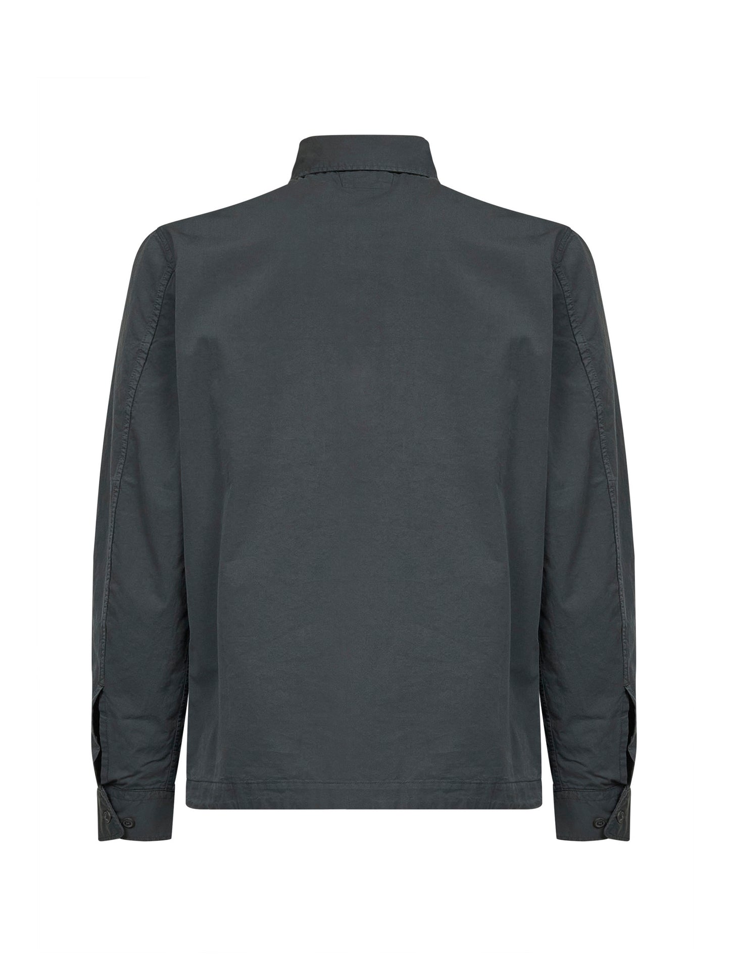 Overshirt Lens in gabardina di cotone organico grigia