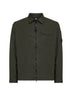 Overshirt Lens in gabardina di cotone organico verde