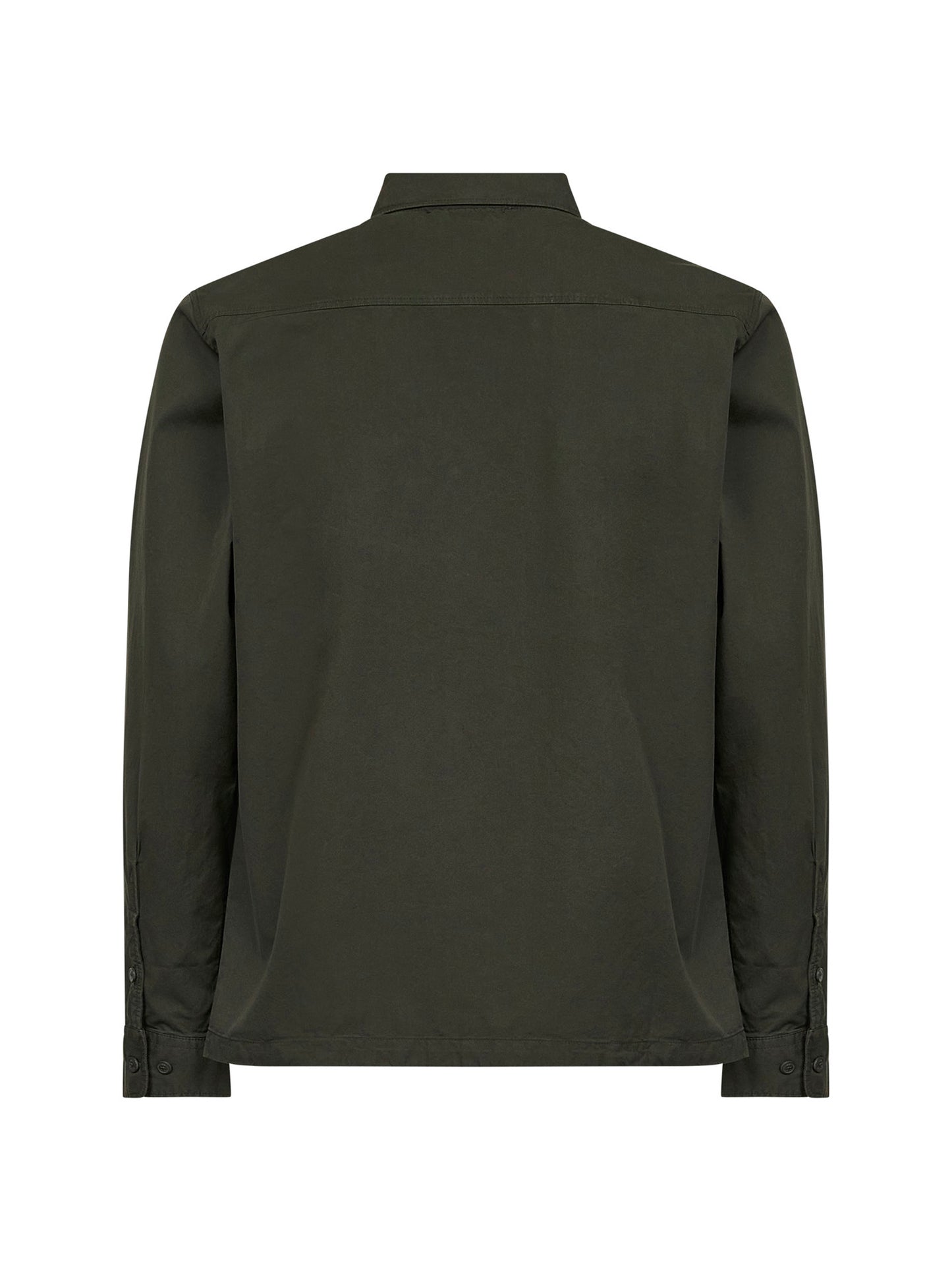 Overshirt Lens in gabardina di cotone organico verde