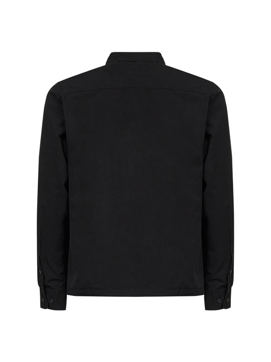 Black organic cotton gabardine Lens overshirt