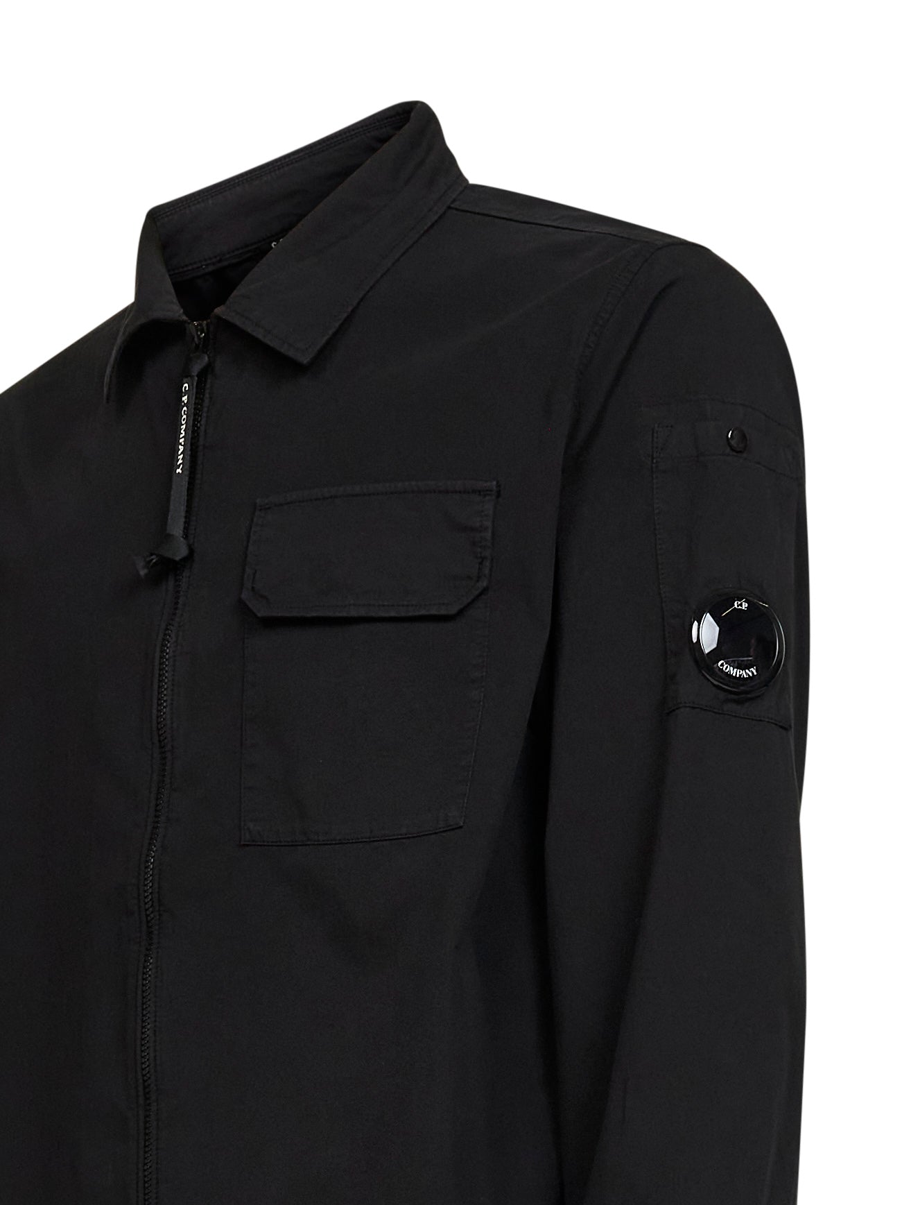 Overshirt Lens in gabardina di cotone organico nera