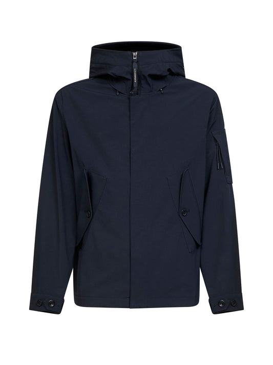 Giacca con cappuccio Goggle in C.P. Shell-R blu