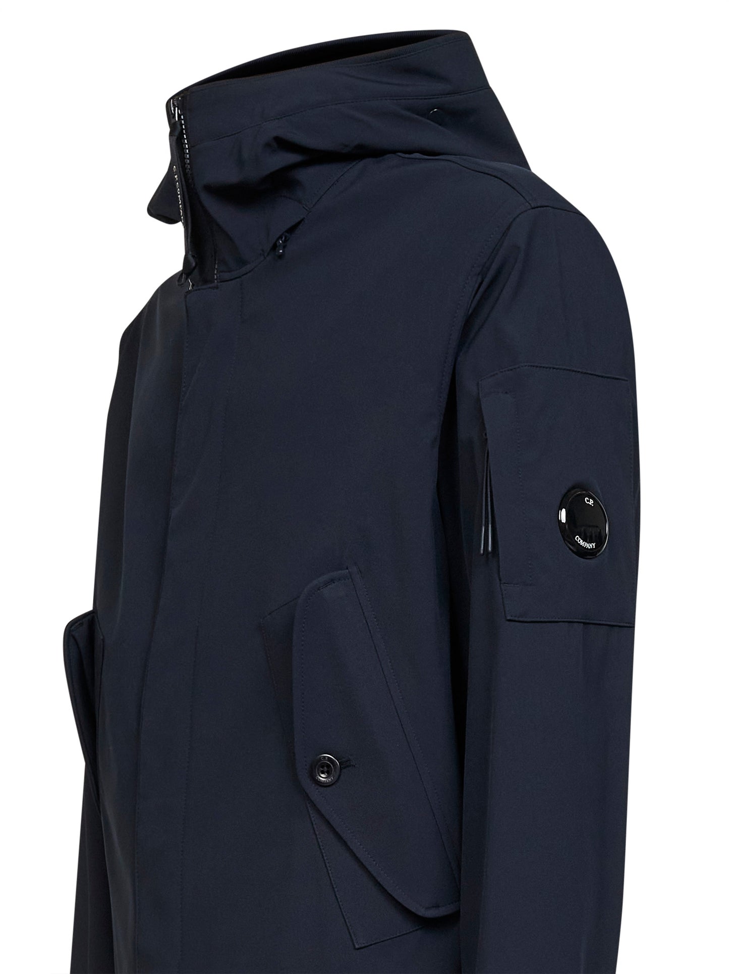 Giacca con cappuccio Goggle in C.P. Shell-R blu