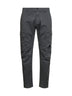 Pantaloni cargo in raso di cotone stretch grigio