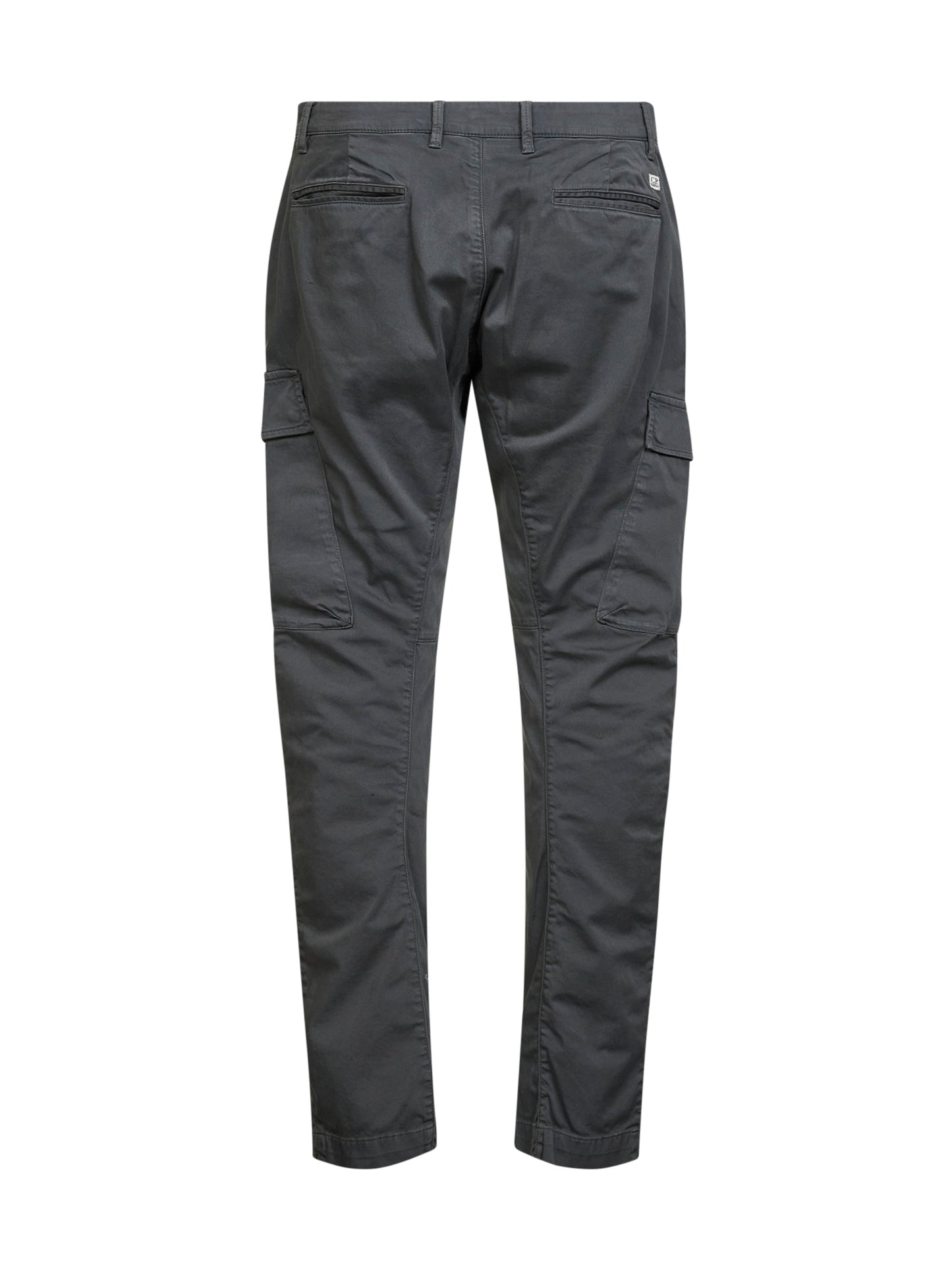 Pantaloni cargo in raso di cotone stretch grigio