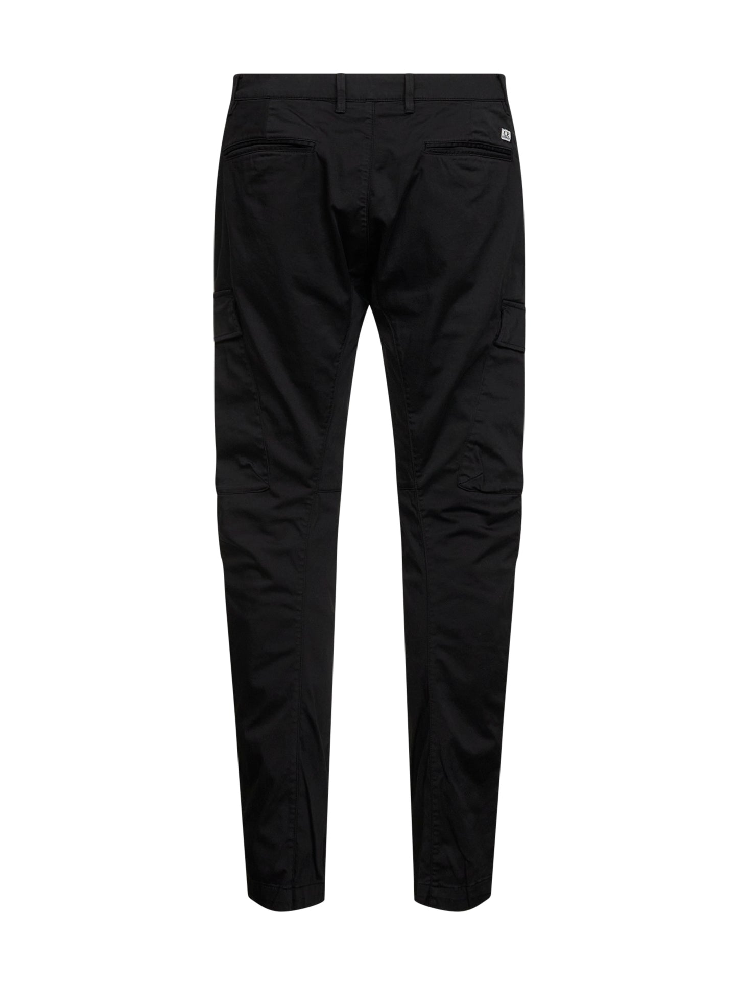 Pantaloni cargo in raso di cotone stretch nero