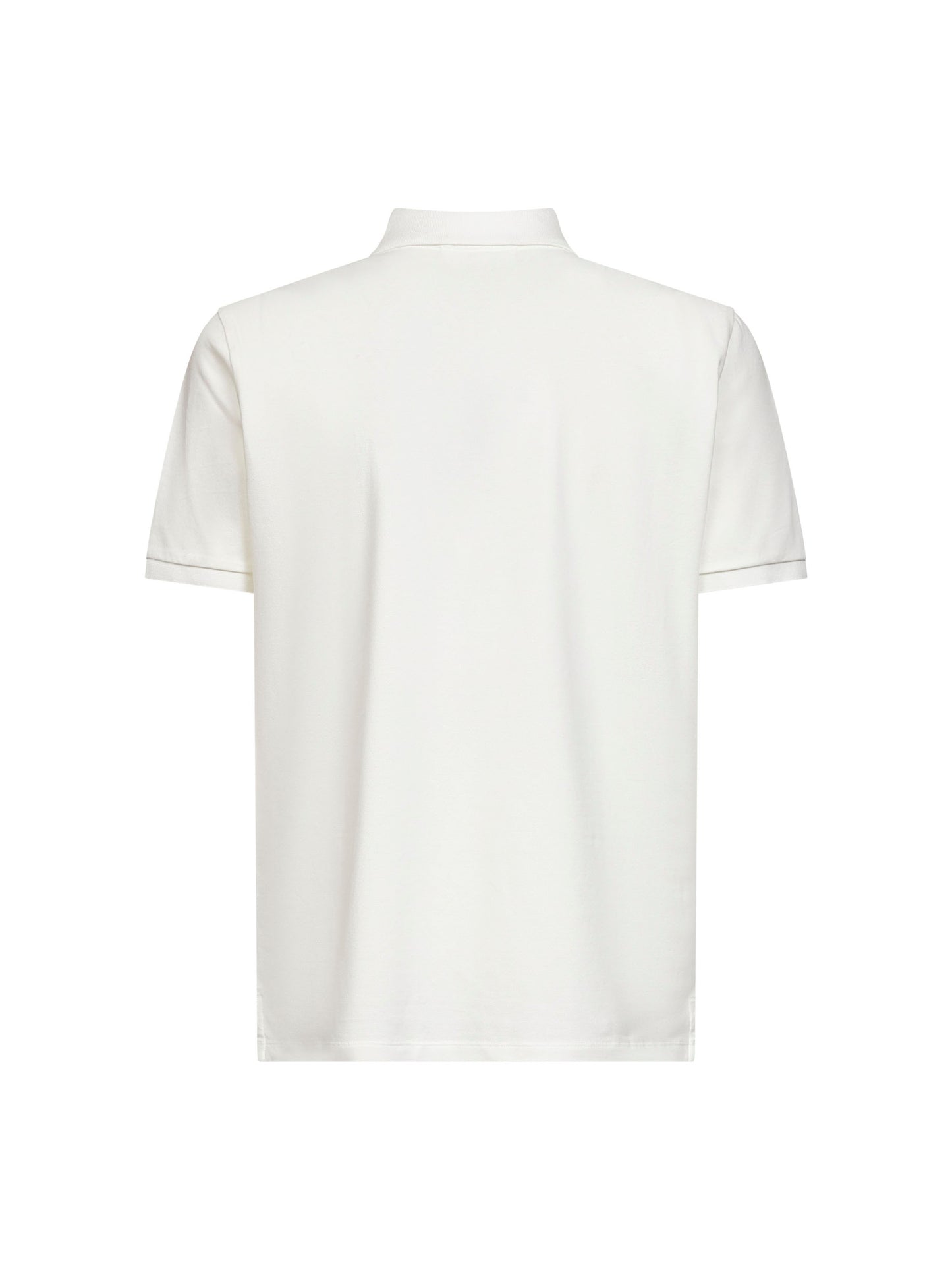 Polo in piquet di cotone stretch bianco