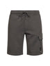 Grey diagonal cotton fleece cargo sweatshorts