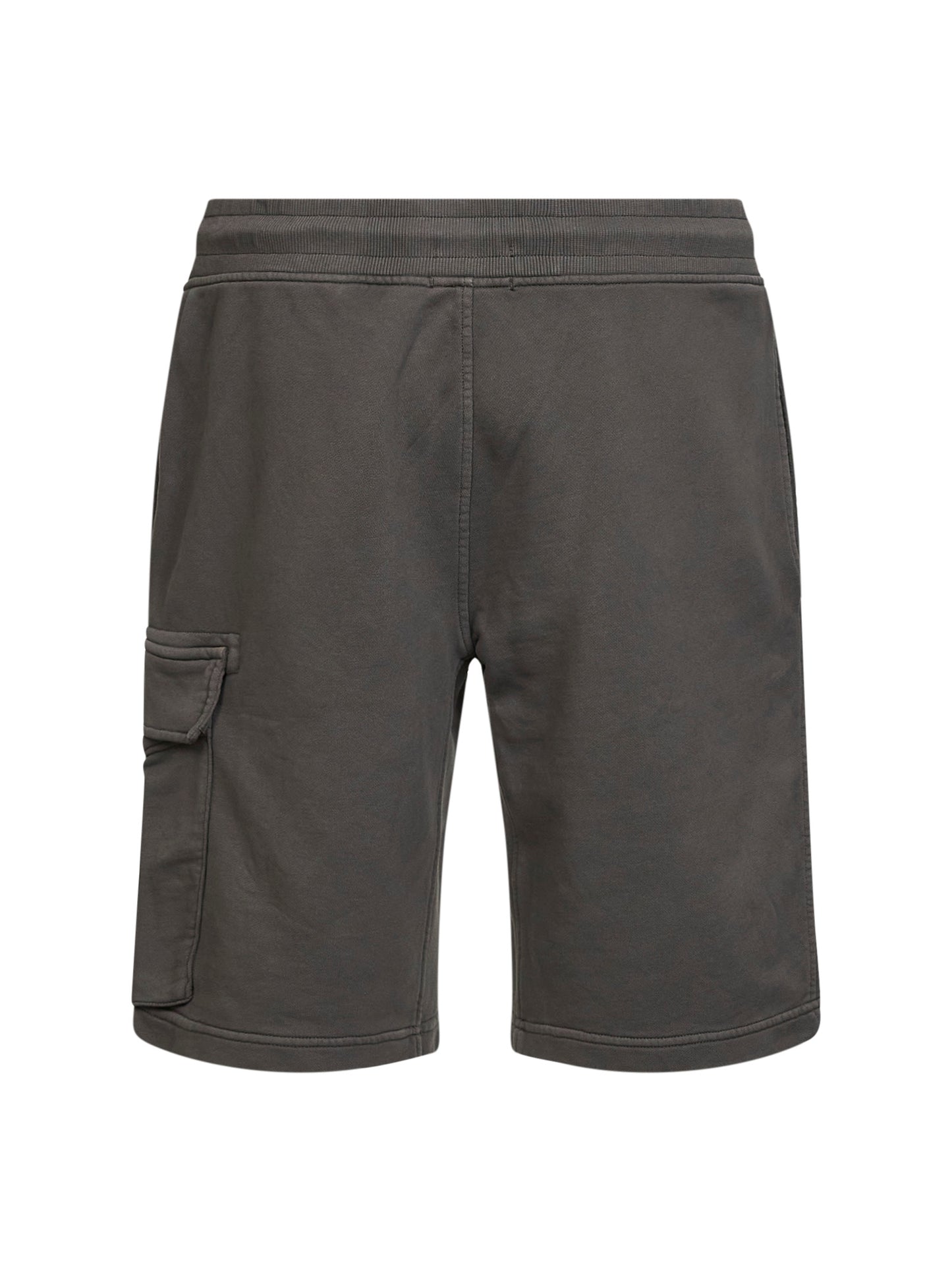 Grey diagonal cotton fleece cargo sweatshorts