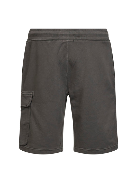 Grey diagonal cotton fleece cargo sweatshorts