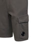 Grey diagonal cotton fleece cargo sweatshorts