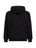 Black diagonal cotton fleece cotton zip-up hoodie