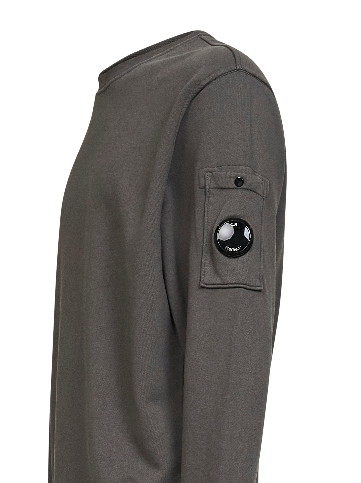 Felpa girocollo Lens in cotone garzato grigio