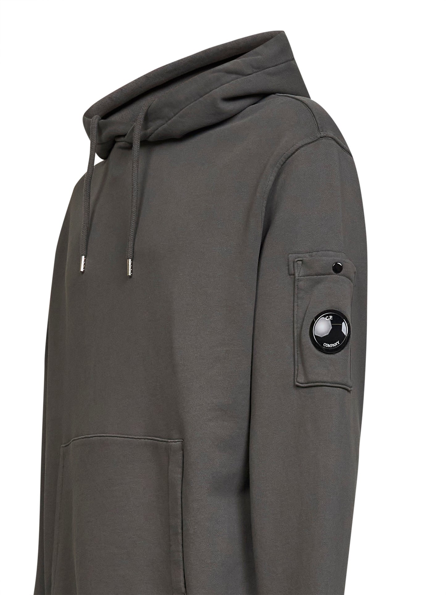 Felpa con cappuccio Lens in cotone garzato grigio