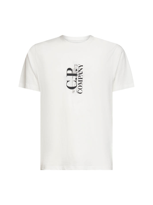 White 30/1 jersey printed T-shirt