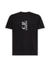 Black 30/1 jersey printed T-shirt