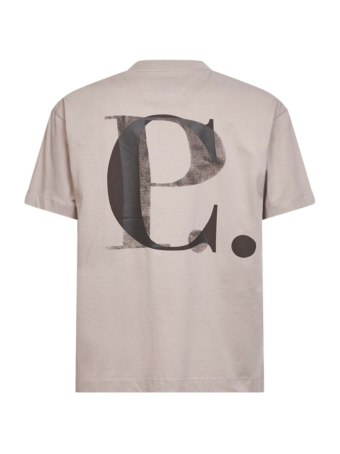 T-shirt con logo in jersey di cotone 30/1 tortora