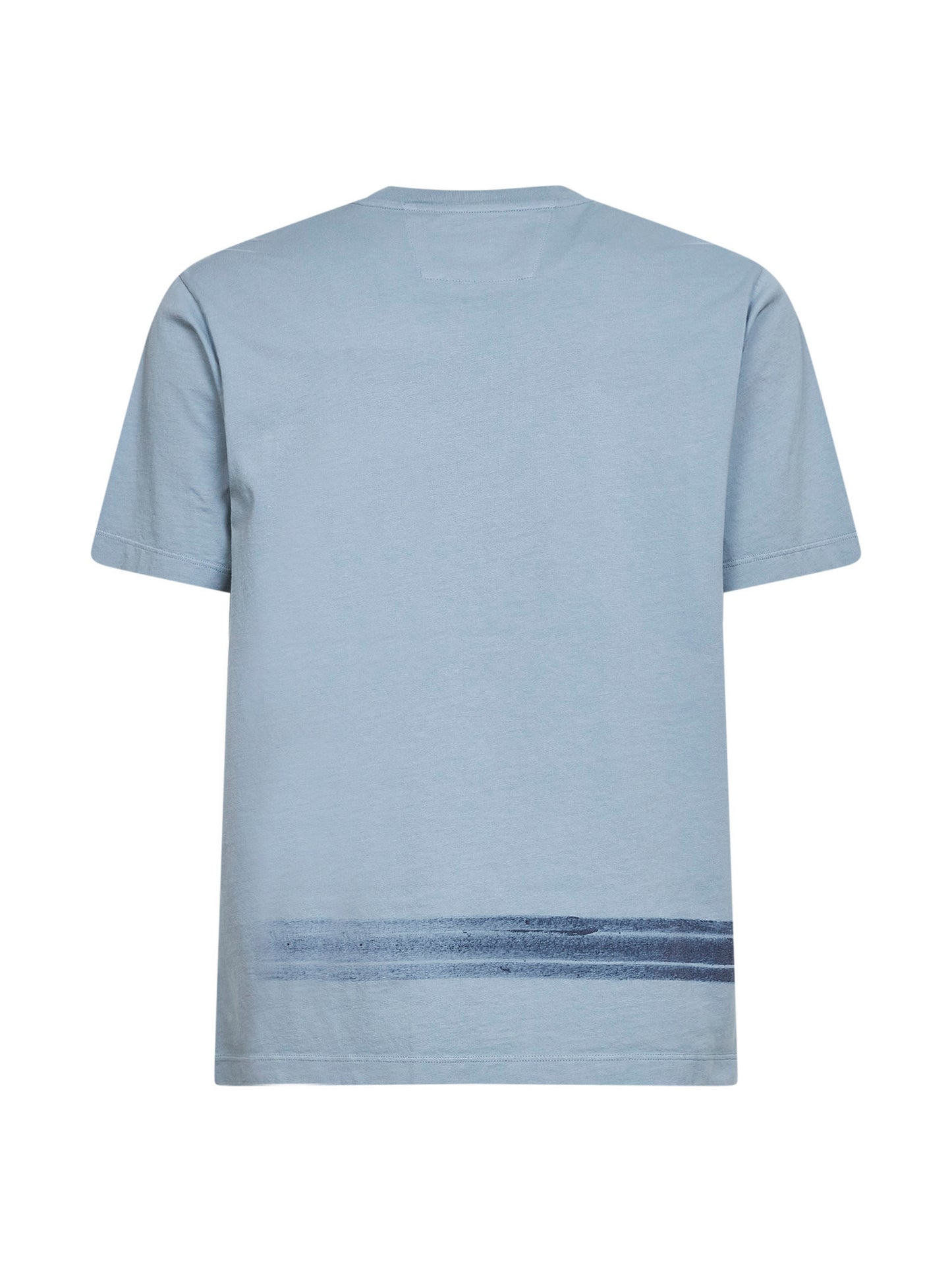 T-shirt stampata in jersey di cotone 24/1 azzurro