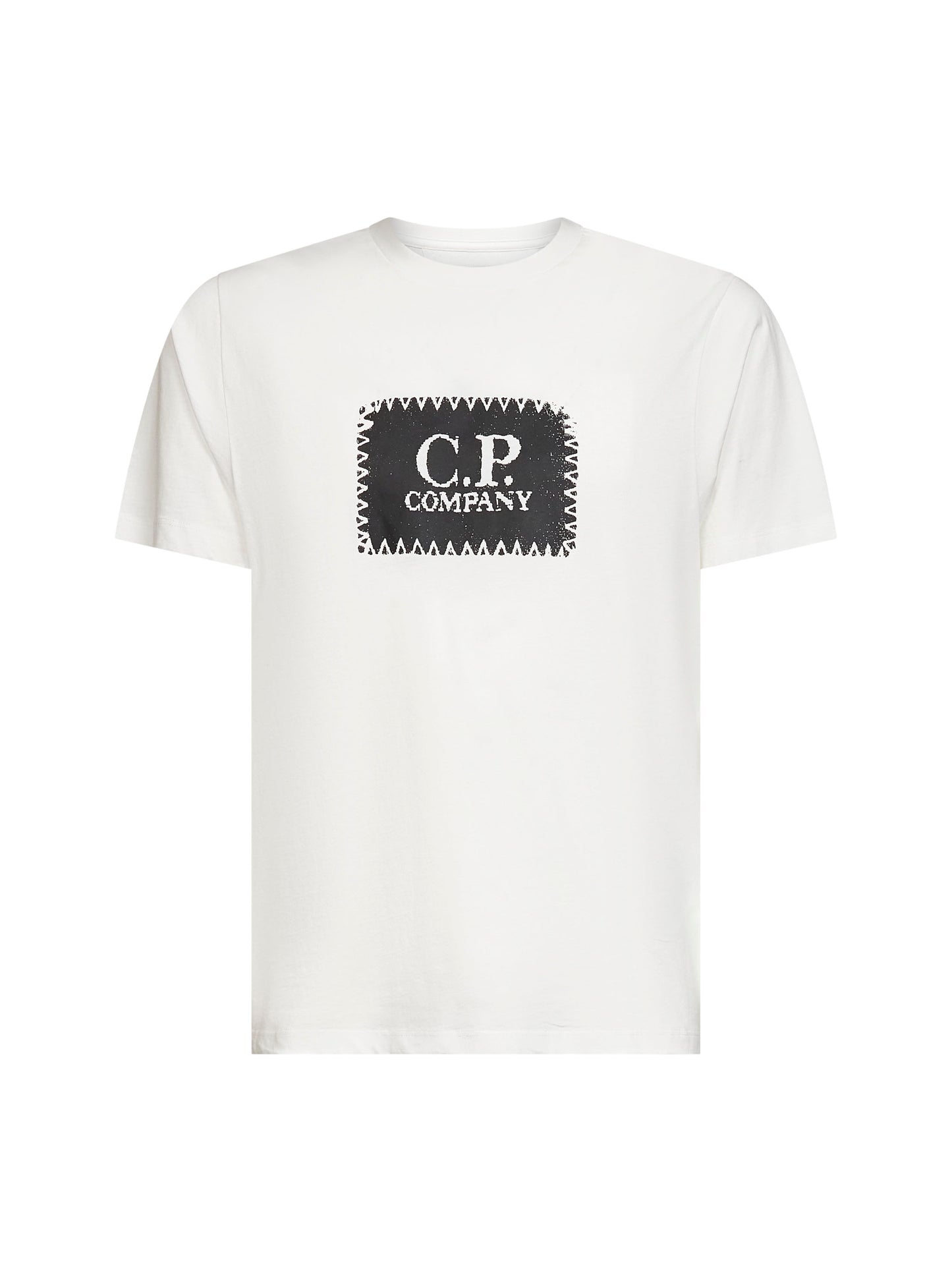 White 30/1 jersey Logo Label printed T-shirt