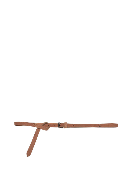 Cintura in pelle scamosciata color miele