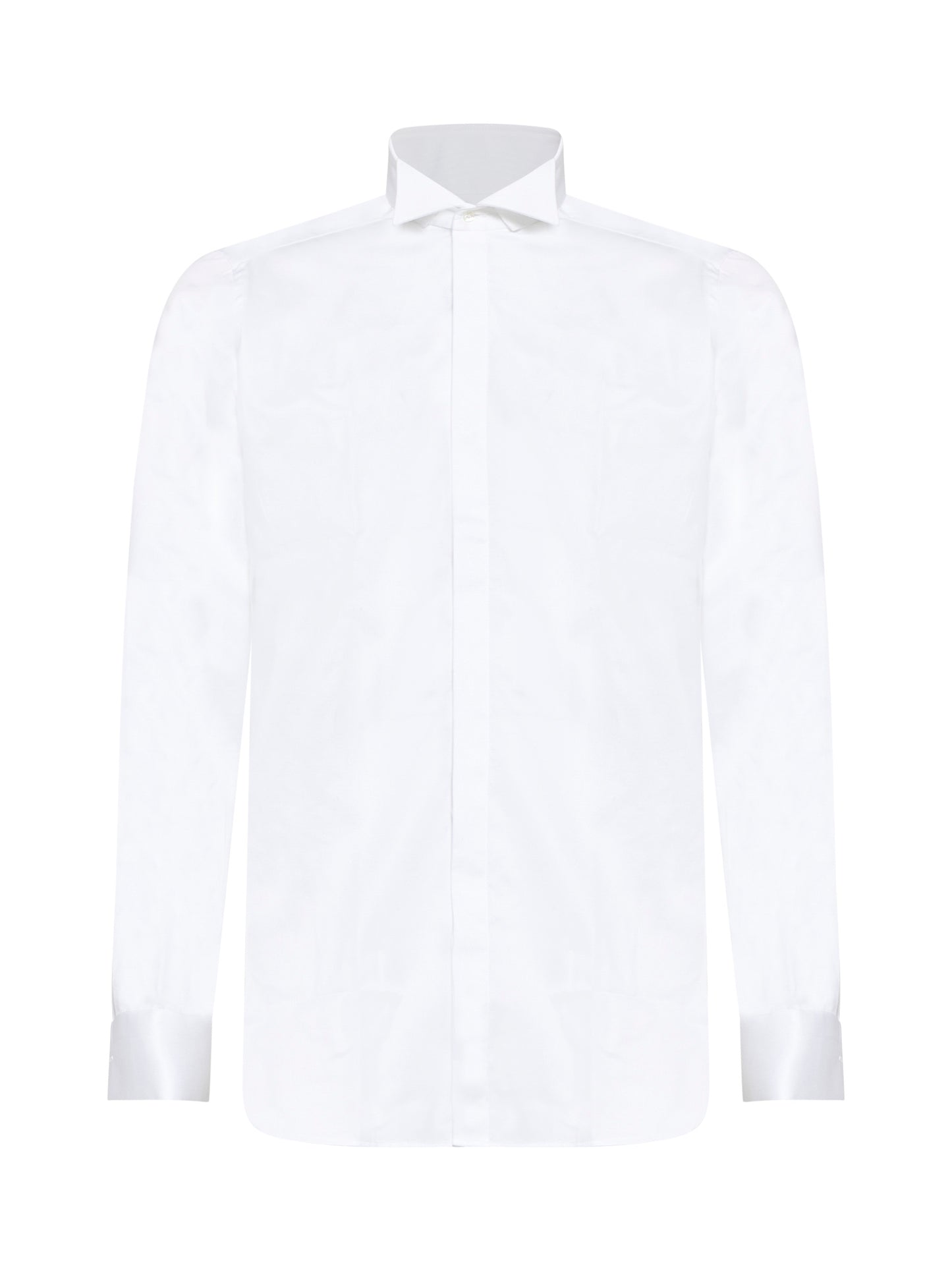 White cotton wing collar shirt