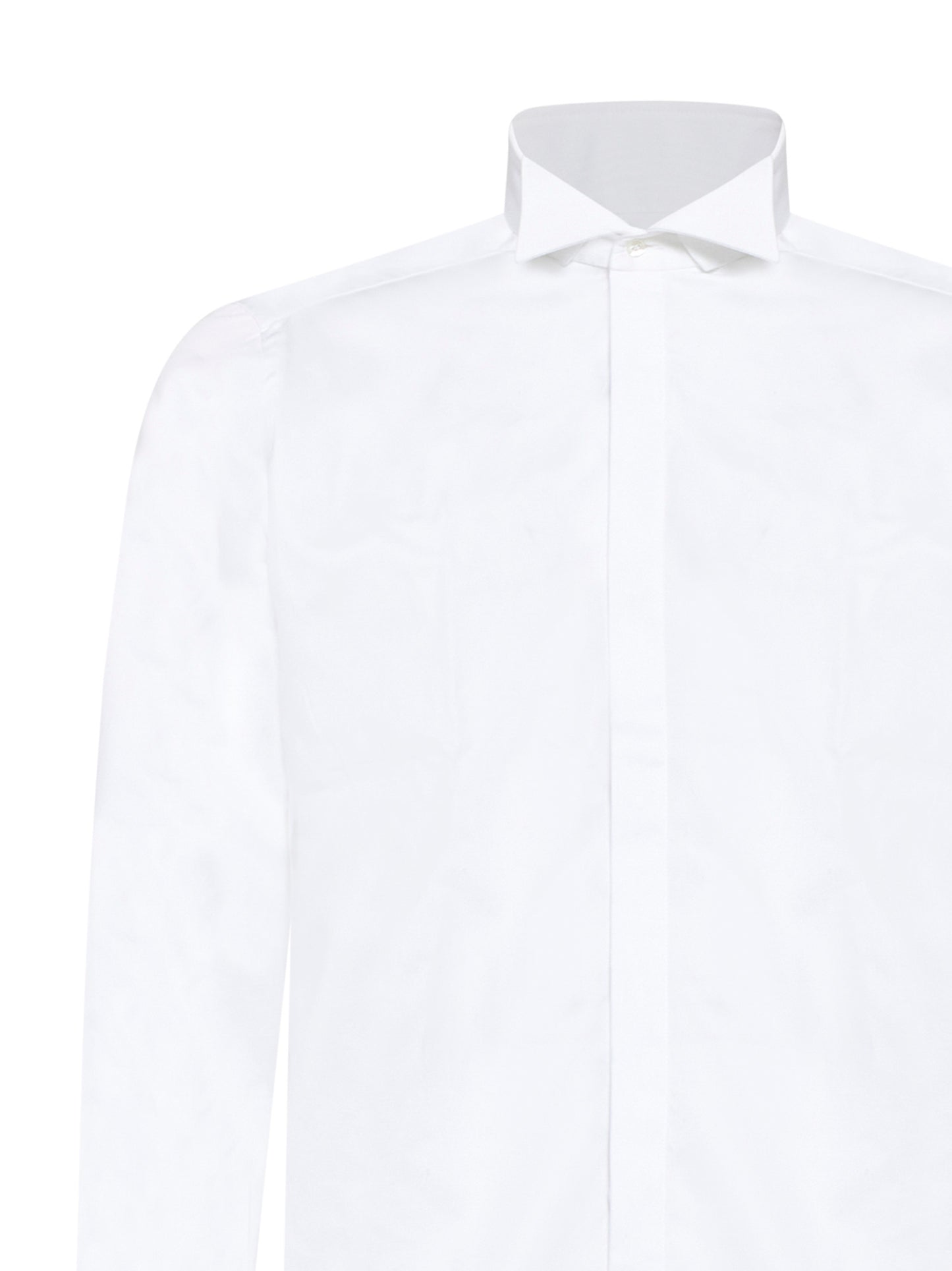 White cotton wing collar shirt