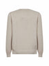 Beige cotton knit crewneck sweater