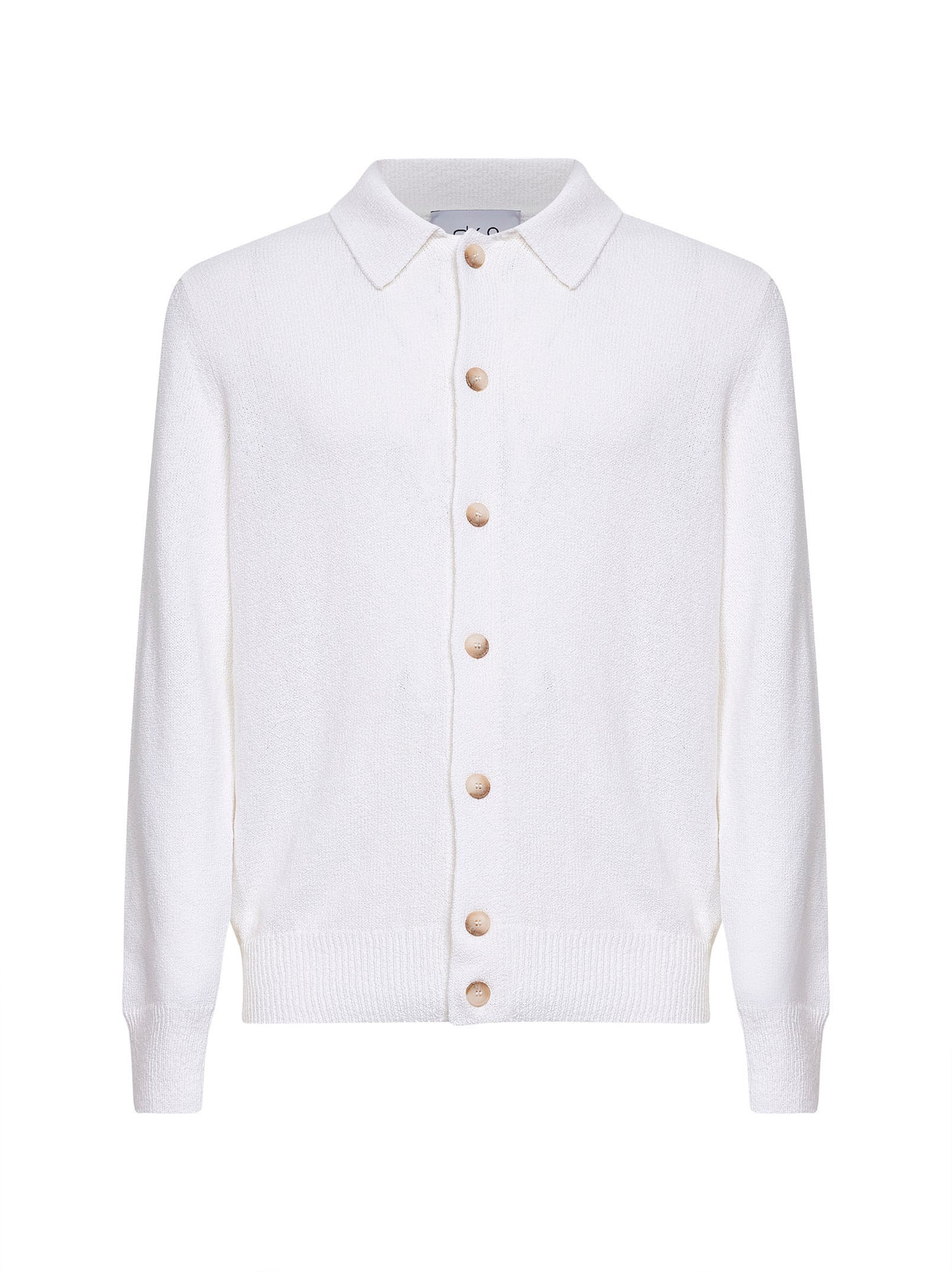 Cardigan in maglia di cotone e cashmere bianco