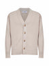 Cardigan in maglia di cotone beige