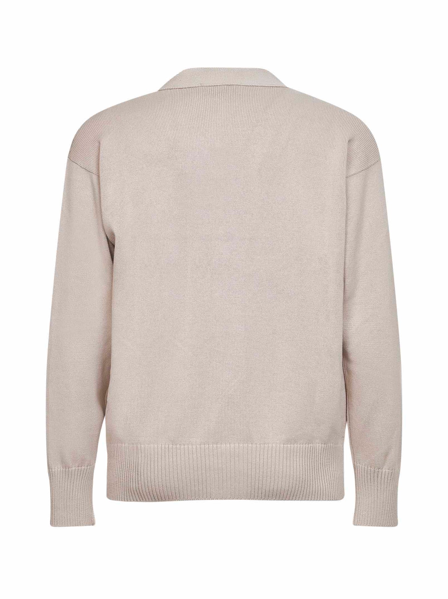 Cardigan in maglia di cotone beige