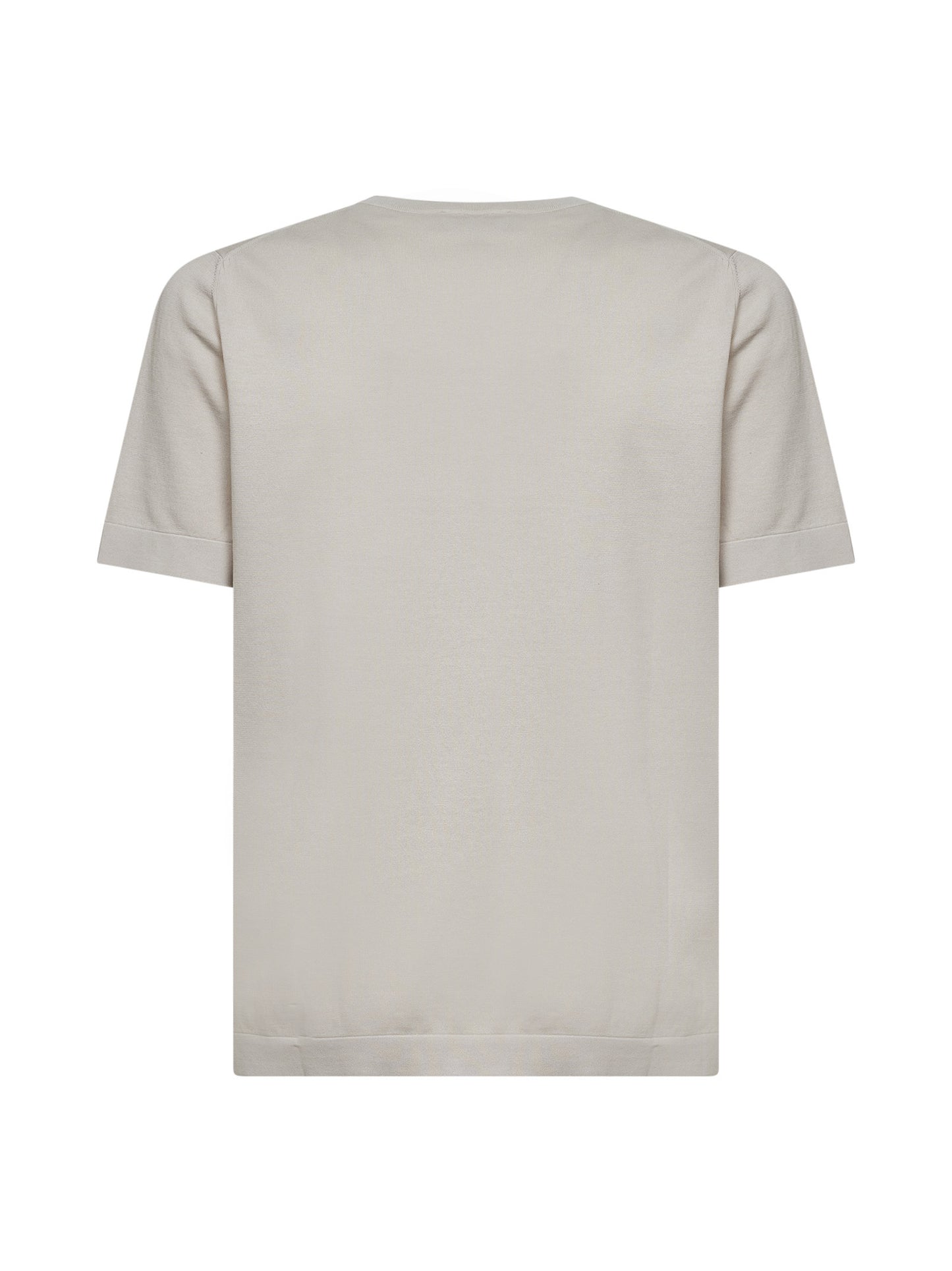 Ivory cotton knit crewneck sweater